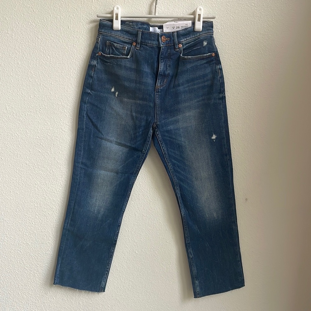 NWT Loft 2P High Waist Straight Crop